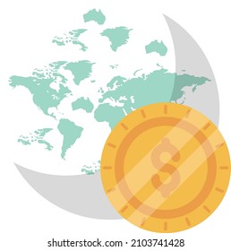 ilustración de vector global en un fondo transparente.Símbolos de calidad premium.Icono plano de línea vector para el diseño de concepto y gráfico.
