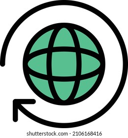 Ilustración de vector global sobre un fondo transparente.Símbolos de calidad premium.Icono de vector de trazo para el diseño de concepto y gráfico. 
