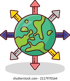 globale Vektorgrafik auf transparentem Hintergrund. Hochwertige Symbole. Flachsymbole für Vektorgrafiken für Konzept und Grafikdesign. 