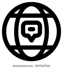 Icono de línea de Vector global en negrita