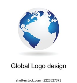 Diseño gráfico del logotipo del vector global