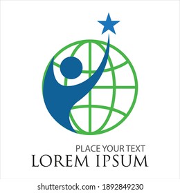 plantilla de diseño de ilustración de logotipo de vector global