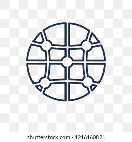 Global vector outline icon isolated on transparent background, high quality linear Global transparency concept can be used web and mobile