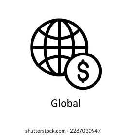 Global  Vector   outline Icons. Simple stock illustration stock