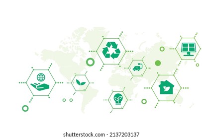 Protección vectorial global.concepto de conservación.energía limpia.