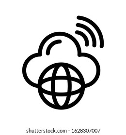 global vector thin line icon 