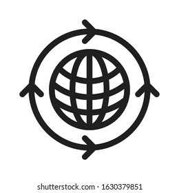 global vector thin line icon 