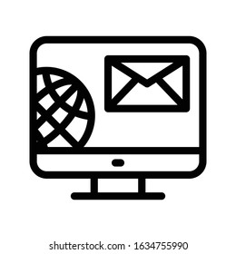 global vector thin line icon 
