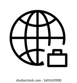 global vector thin line icon 