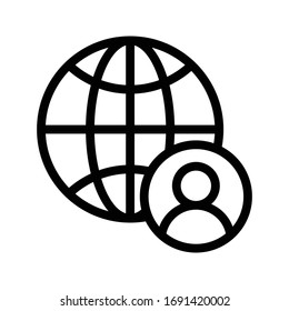 global vector thin line icon 