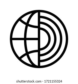 global vector thin line icon 
