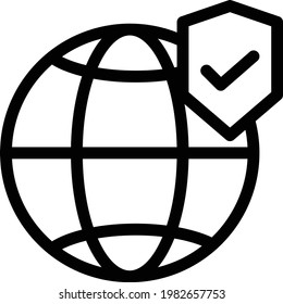 global vector thin line icon