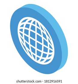Icono de videollamada global. Isométrico del icono del vector de videollamadas globales para el diseño web aislado en fondo blanco