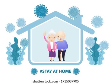 Global viral epidemic or pandemic. Stay home during the coronavirus epidemic. Family staying at home in self quarantine, protection from virus. Vector, illustration, ,flat style, esp.