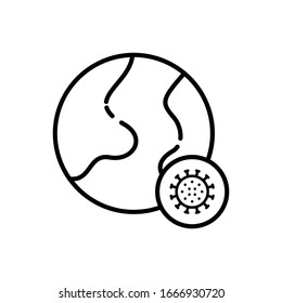 Global Virus icon. Flat Vector graphic in white background.