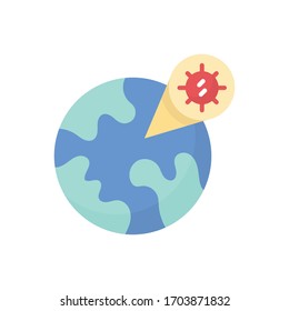 Global Virus Location Vector Flat illustration. Corona virus pandemic icon.