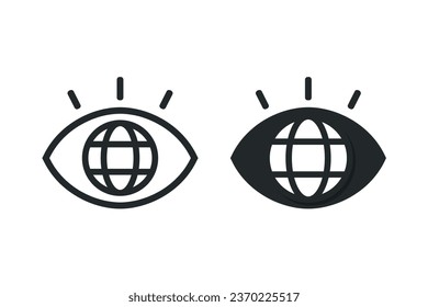 Weltweites Vision-Symbol. Illustrationsvektor