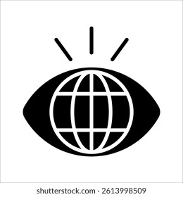 Global vision Icon Symbol isolated white background. vector illustration. color editable. 