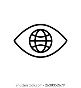 Global vision sees the world icon illustration element