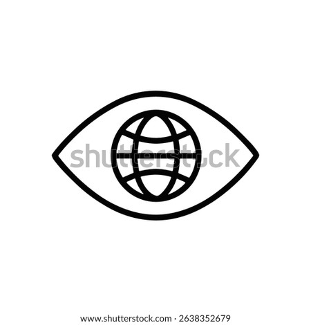 Global vision sees the world icon illustration element