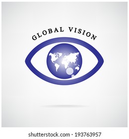 global vision sign,eye icon,search symbol,business concept.vector illustration ,credit :NASA
