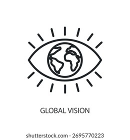 Global vision thin line icons. Original vector illustration.