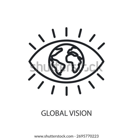 Global vision thin line icons. Original vector illustration.