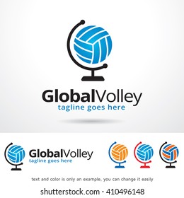 Global Volley Logo Template Design Vector