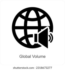 Concepto de icono de volumen global y voz