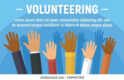 Global volunteering concept banner. Flat illustration of global volunteering vector concept banner for web design