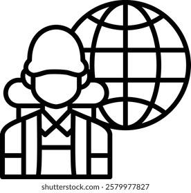 Global Wanderer icon line vector illustration