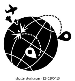 Global war migration icon. Simple illustration of global war migration vector icon for web design isolated on white background