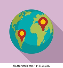 Global warehouse point icon. Flat illustration of global warehouse point vector icon for web design