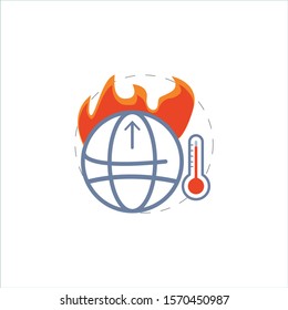Global warm colorful vector flat icon. Global warm colorful vector flat icon. Global warm colorful vector flat icon. 