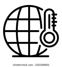 Global warm temperature icon. Outline global warm temperature vector icon for web design isolated on white background