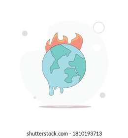 Global warm vector flat illustration on white