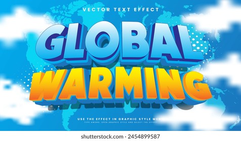 Global warming 3D editable text effect Template