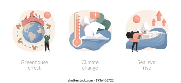 Global warming abstract concept vector illustrations.