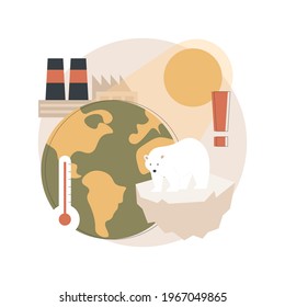 Global warming abstract concept vector illustration. Environmental pollution, global heating impact, temperature increase, earths climate, climate change, greenhouse effect abstract metaphor.