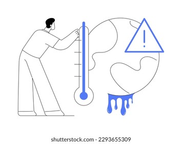 Global warming abstract concept vector illustration. Environmental pollution, global heating impact, temperature increase, earths climate, climate change, greenhouse effect abstract metaphor.
