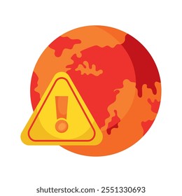 global warming alert symbol icon isolated