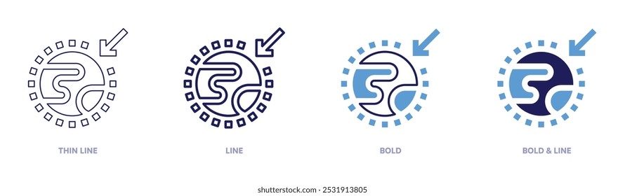 Icono de campañas de concienciación sobre el calentamiento global en 4 estilos diferentes. Línea delgada, línea, negrita y línea negrita. Estilo duotono. Trazo editable.