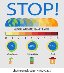 Global Warming Background Info Graphic Stock Vector (Royalty Free ...