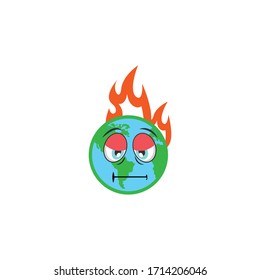 los personajes de caricaturas sobre el calentamiento global diseñan con expresión. se puede utilizar para pegatinas, pasadores, mascotas o parches
