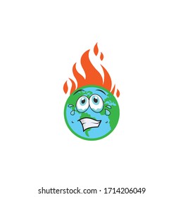 global warming cartoon characters design with expression. you can use for stickers, pins, mascot or patches