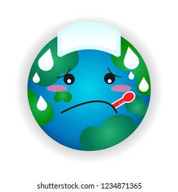 Global warming cartoon illustration vector. Climate change concept graphic icon.