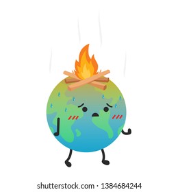 Global warming. Global warming character design. symbol.