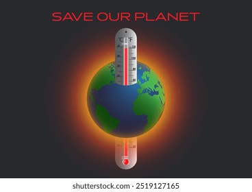 Global warming and climate change background concept vector illustration 
