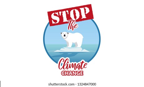 Global warming. Climate change concept. Polar bear on floating ice.
