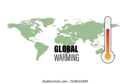 El calentamiento global y el concepto de cambio climático. Ilustración de vectores planos.
